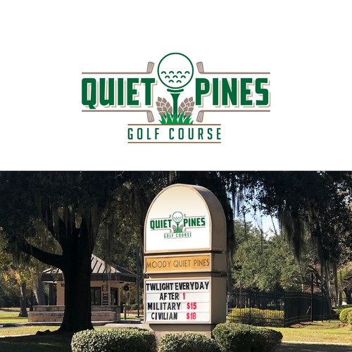 Design Quiet Pines Golf Course in the deep south classic with a fun twist! di logoswithimpact