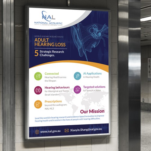 Create an engaging poster for a world-leading hearing research and innovation institution! Design by Hadi (Achiver)