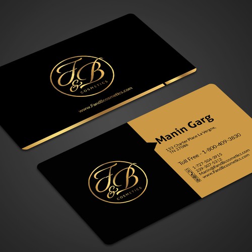 Black & Metallic Gold Business Cards Design réalisé par Seerat Razzaki