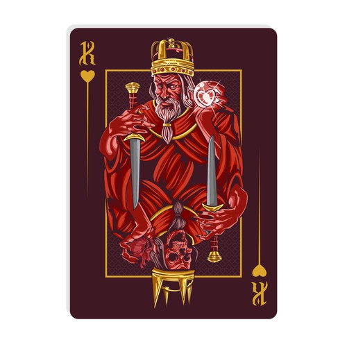 We want your artistic take on the King of Hearts playing card Design por Hadeboga Studio