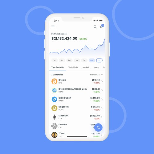 BITCOIN BANK AMERICA APP Design von ridoariherawan