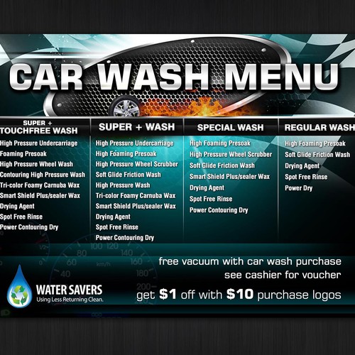 Create A Menu Sign For My New Car Wash Signage Contest