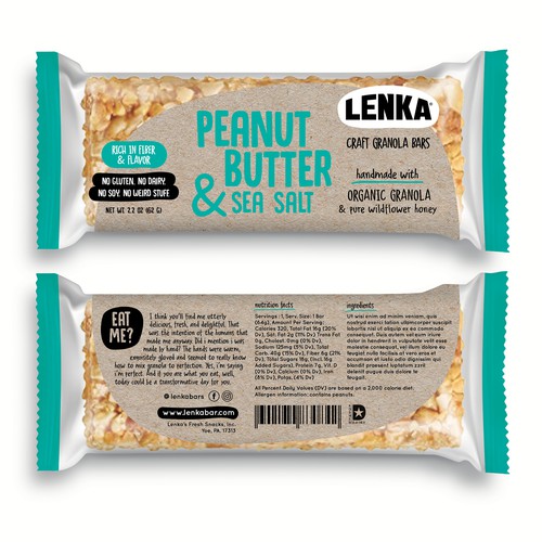 Craft Granola Bar Packaging for Millennials Design réalisé par MishkaBooo design