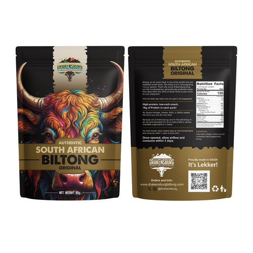 Hipster professional adventure biltong food packaging Design by syakuro