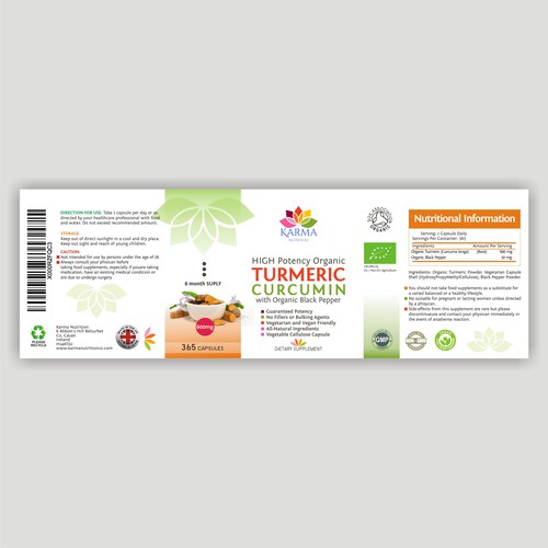 Design a product label for Organic Turmeric Supplement Design by Dimadesign