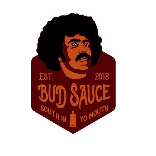 Powerful and eye catching BBQ sauce logo Design by Sawce Design Co.