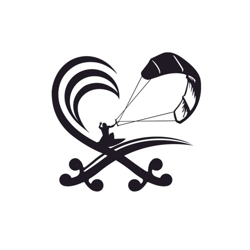 Kitesurfing logo riffing on the KSA emblem Design by gibbletgfx