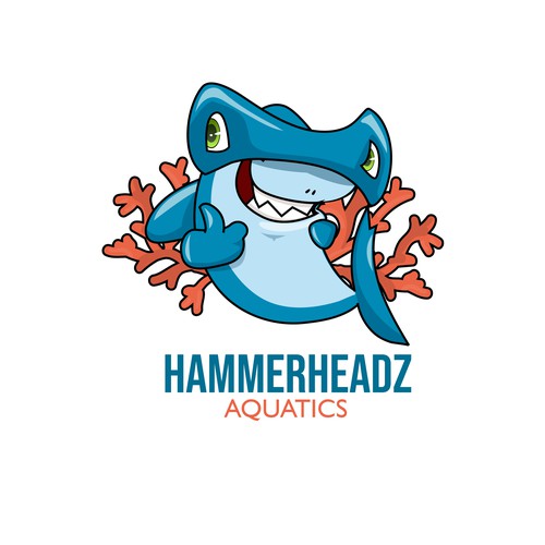 Hammerhead Shark Logo for Custom Salt Water Aquariums and Ocean Coral Farm Company Design por basma salman