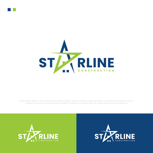 Starline Construction Logo Design by Xzero