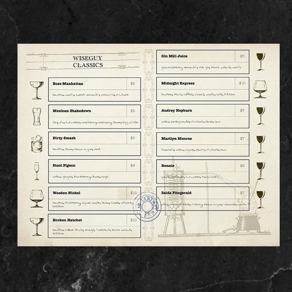 Wiseguy Lounge Menu