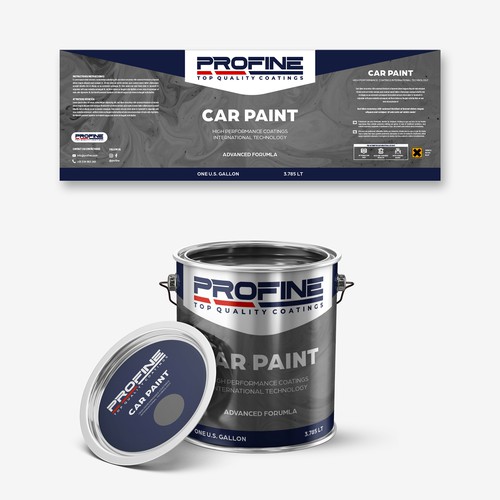 Label for our professional automotive and industrial coatings products Design by SRGrafica