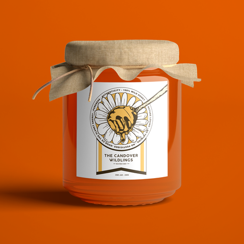 The Bees Need You! Wild Forest Honey Label Design. Design by Iacomino