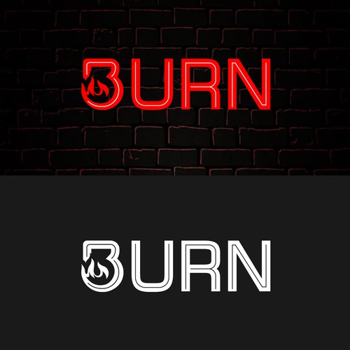 “Design a fierce, industrial-chic brand identity for a HIIT gym called BURN” Design by PrintFactory ™