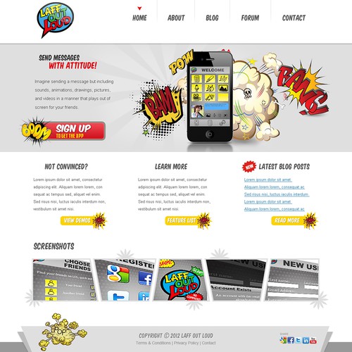 Help Laff Out Loud Application with a new website design Réalisé par DandyaCreative