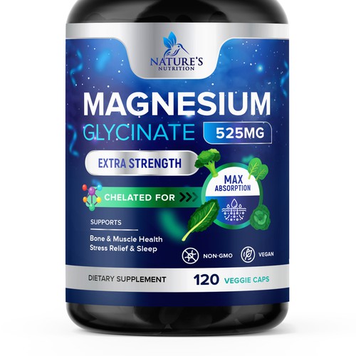 Natural Magnesium Glycinate Design needed for Nature's Nutrition Design by TUNSAY