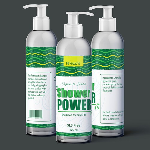 Natural Chemical Free Shampoo Bottle Label Design | Product label contest