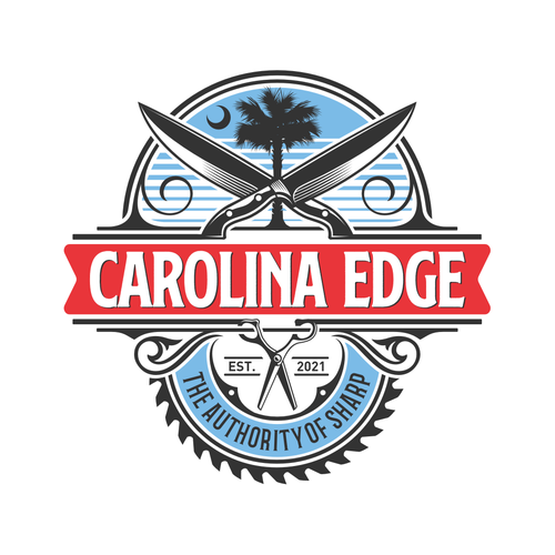 A retro / edgy logo for a mobile sharpening service called Carolina Edge Design by guinandra