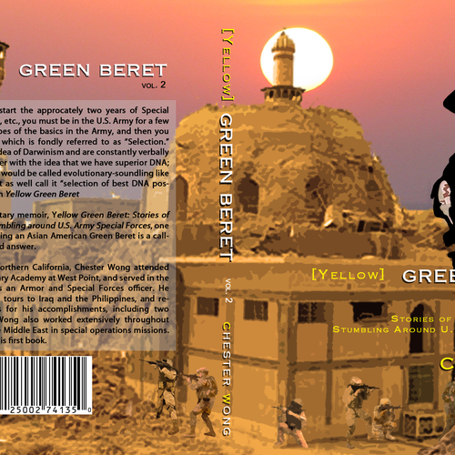 book cover graphic art design for Yellow Green Beret, Volume II Diseño de morgan marinoni
