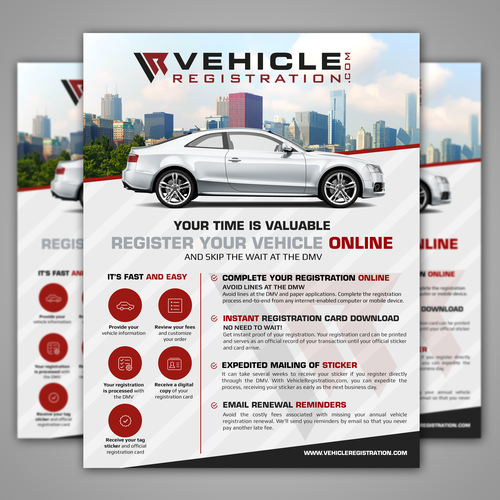 One-Page Flyer for VehicleRegistration.com Design by Schöpfer