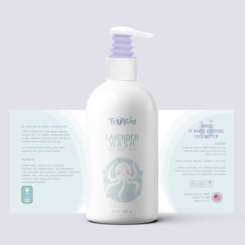 Design a simple, modern, soothing product label for a kids skincare product! Design réalisé par Totoya