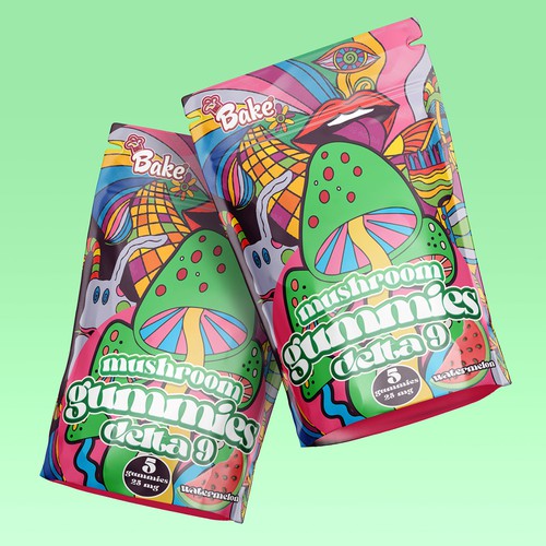FUN MUSHROOM GUMMIES POUCH FOR 21+ Design by DagDigi