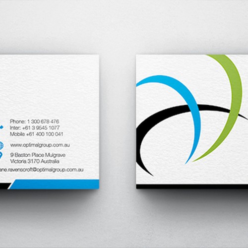 Create new business cards for Optimal Group Design by Infinite Design00