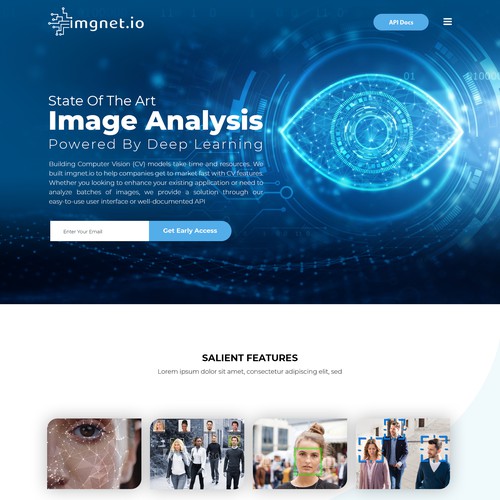 Early Access Landing Page Design For A State Of The Art Computer Vision Application Landing Page Design Contest 99designs