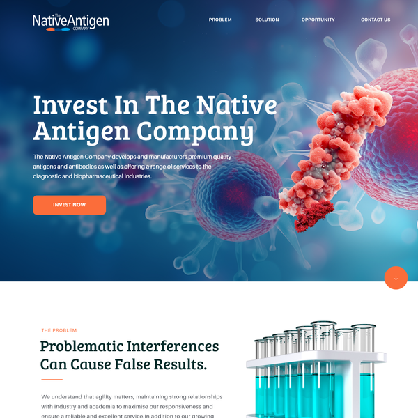 Investor Landing Page Design