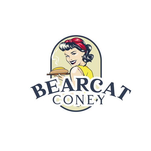 G-Rated Cartoon PinUp Girl girl logo for Retro Coney Hotdog restaurant Design by nindadian