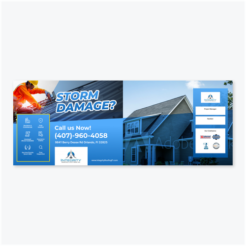 Roofing Company Storm Damage Flyer Design por Assaiv