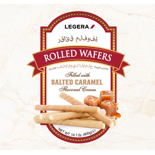 LEGERA Wafer Rolls Pack 125 gm - Salted Caramel Design by Davi Giolo ★