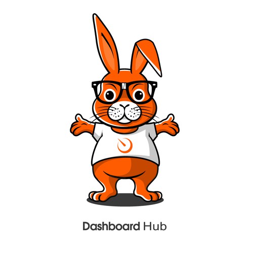 Cute geeky fun rabbit or monster for techies Design by xclusivelogo