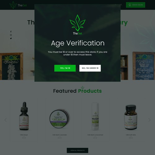 The Set dispensary Website Design Design by CREATIVE PIXXLES
