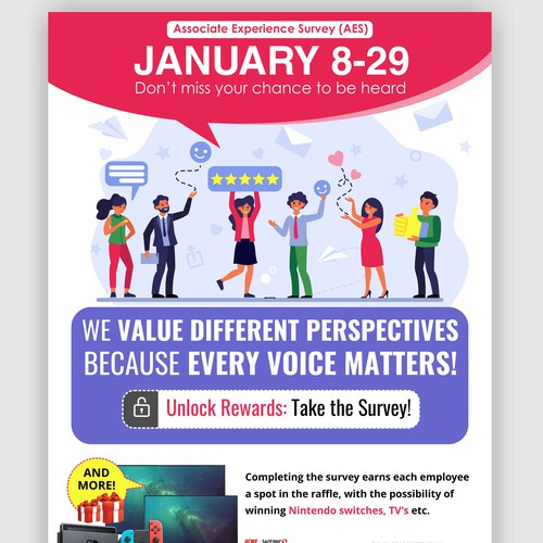 Acme Survey Need 100% Participation Design by The 3colors