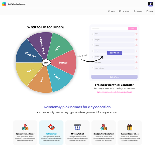 Food Spinner Wheel - Food Wheel Generator will help you choose in seconds  by BravoWheel