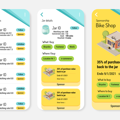 Jars App Design Design by VICTORIA ☮