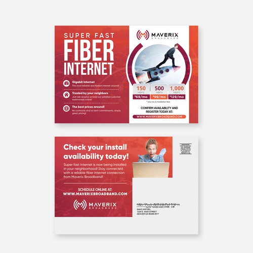 6x4 mailer for Fiber Optic Internet Provider Design by Alphabet ♥