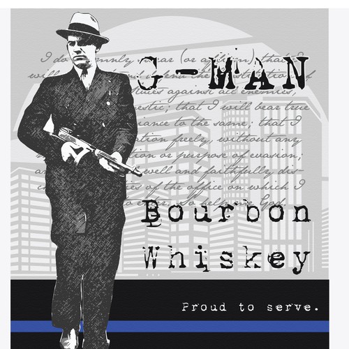 G-Man Whiskey Is seeking a distinctive design for our new brand. Design by Windmill Designer™