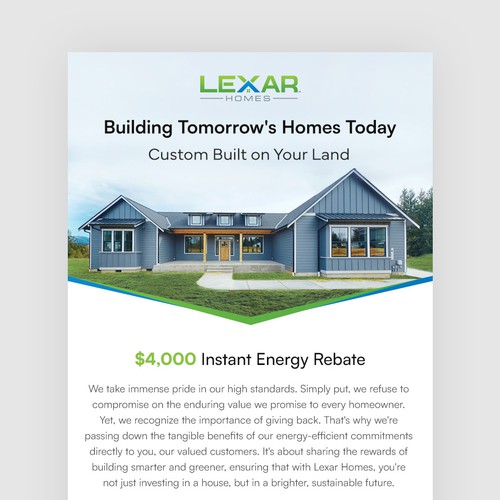 Custom Home builder marketing promotion Design by Irshad 786