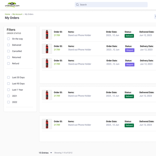 Easy to use Customer Account Page Design by designerschoice