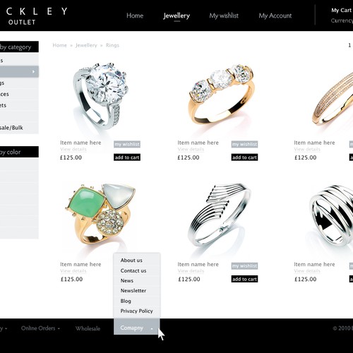 Jewellery E-Commerce Template Required For Magento Design von galinka