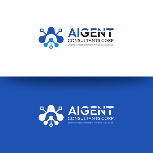 AI Agent Company: Appealing to small to medium sized businesses. Design by Dani V Nasution