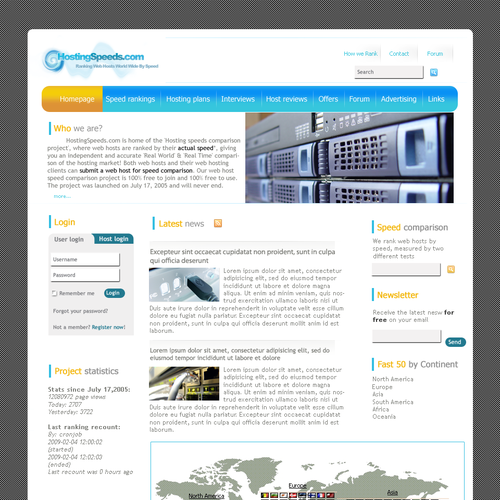 Hosting speeds project needs a web 2.0 design Design by AG81