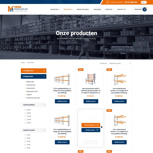 Creative website templates for a leading pallet racks company_ Meermagazijn Réalisé par Aj3664