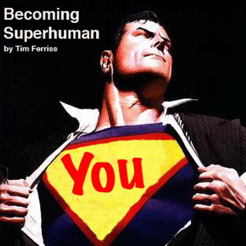 "Becoming Superhuman" Book Cover Diseño de Jimflip