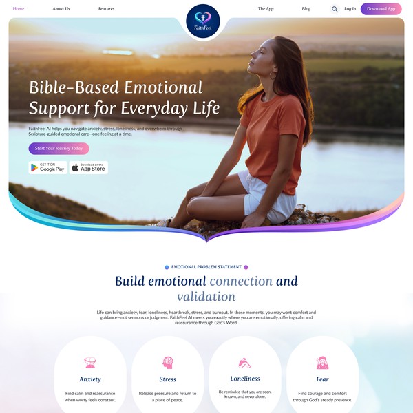 FaithFeel Landing page  UI/UX Design