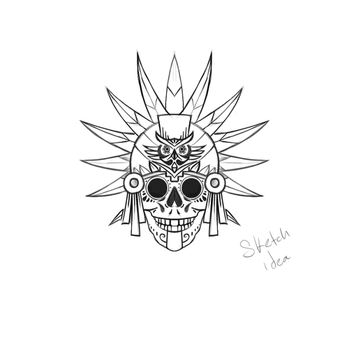 Mexican land of the dead inspired logo for rock recording studio Design by LMS creative labs