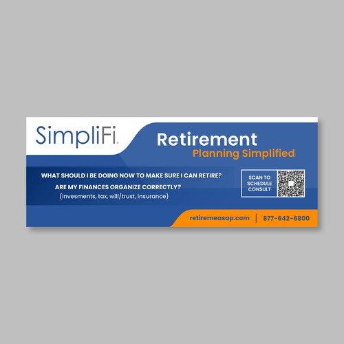 Design a cool banner for our retirement company Design by KIRAKU きらく®