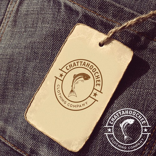 Create a trout logo for a clothing company based in named after