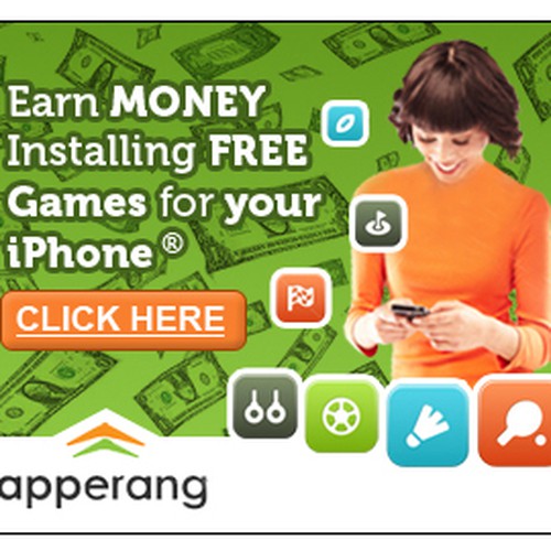 Banner Ads For A New Service That Pays Users To Install Apps デザイン by mCreative